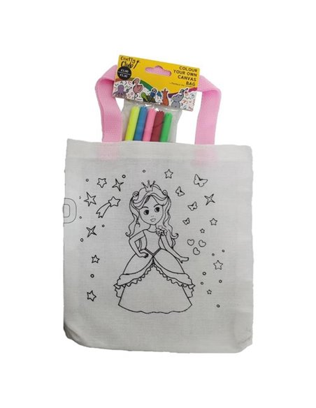 Τσάντα non woven ζωγραφικής πριγκήπισσα σετ 6τμχ. Υ21x21,5x0.3εκ.
