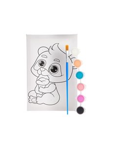 Καμβάς ζωγραφικής με νερομπογιές Next αρκούδακι Υ29,5x19,7x1,7εκ.