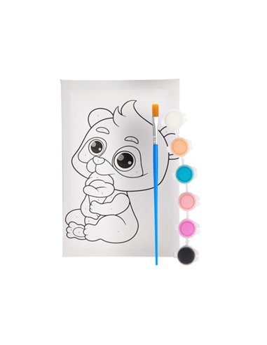 Καμβάς ζωγραφικής με νερομπογιές Next αρκούδακι Υ29,5x19,7x1,7εκ.