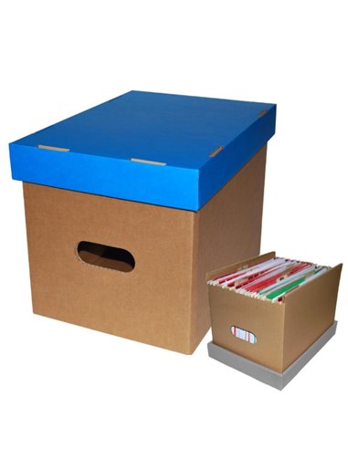 Next κουτί κρεμαστων φακέλων καφέ γαλάζιο Υ25x25x34εκ.