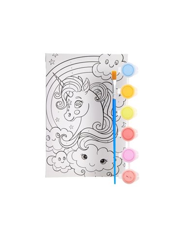 Καμβάς ζωγραφικής με νερομπογιές Next μονόκερος Υ29,5x19,7x1,7εκ.