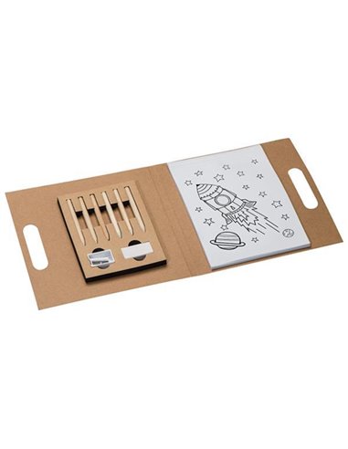 Βιβλίο ζωγραφικής 20,5x21εκ, με 6 χρωματιστές ξυλομπογιές, ξύστρα και σβήστρα