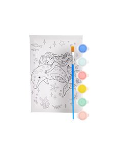 Καμβάς ζωγραφικής με νερομπογιές Next δελφίνι Υ29,5x19,7x1,7εκ.