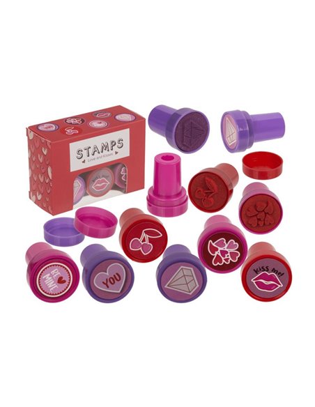 Σετ σφραγίδες "Hearts and Kisses" 6 τεμαχίων, 2,5εκ.