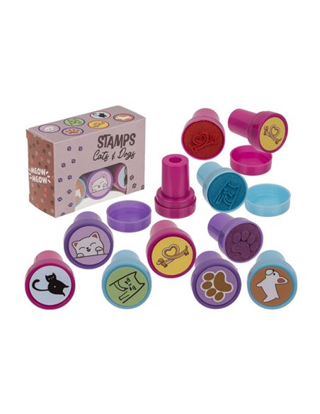 Σετ σφραγίδες "Cats - Dogs" 6 τεμαχίων, 2,5εκ.