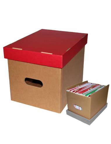 Next κουτί κρεμαστων φακέλων καφέ κόκκινο Υ25x25x34εκ.