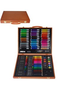 Σετ ζωγραφικής XXL σε ξύλινο κουτί 150τεμαχίων Υ37x30εκ.