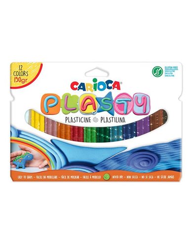 Carioca πλαστελίνη σε ράβδους 12 χρώματα 150gr.  σε blister
