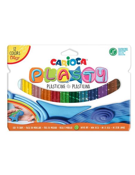 Carioca πλαστελίνη σε ράβδους 12 χρώματα 150gr.  σε blister