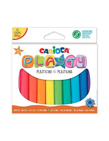 Carioca πλαστελίνη σε ράβδους 10χρώματα, 200gr. σε blister
