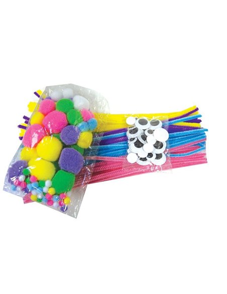 Σετ χειροτεχνίας με πομ πομ και σύρμα πίπας σε παστέλ χρώματα