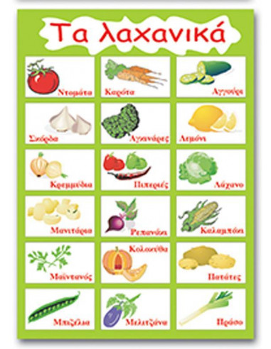 Next εκπαιδευτική αφίσα "Τα λαχανικά" 50x70εκ.