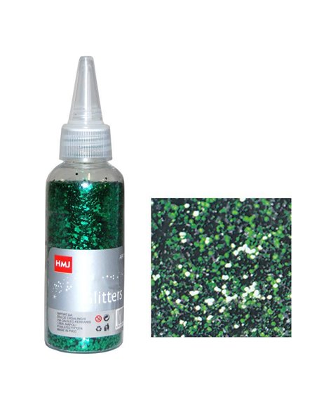 Glitter νιφάδες 1/24'' σε μπουκάλι πράσινο 30γρ.