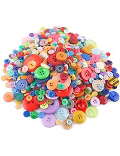 Κουμπιά πλαστικά διαφ.σχέδια και χρώματα 500γρ.