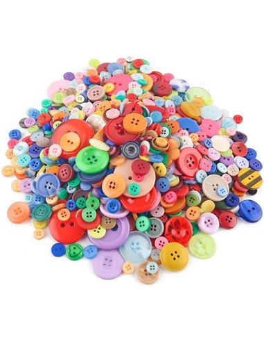 Κουμπιά πλαστικά διαφ.σχέδια και χρώματα 500γρ.