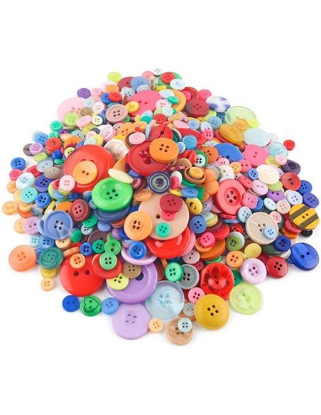 Κουμπιά πλαστικά διαφ.σχέδια και χρώματα 500γρ.