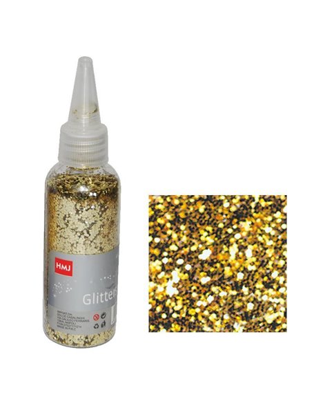 Glitter νιφάδες 1/24'' σε μπουκάλι χρυσό 30γρ.
