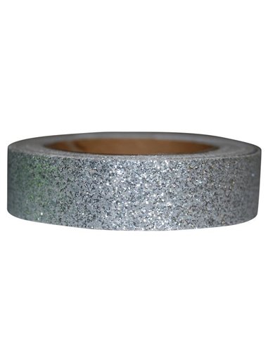 Αυτοκόλλητη ταινία glitter 1,5εκ., 2μέτρα ασημί