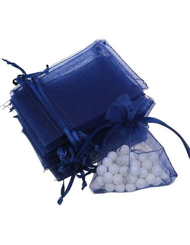 Πουγκιά οργαντέ μπλε 10x8εκ. 100τμχ