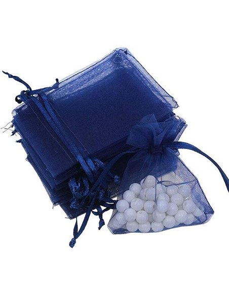 Πουγκιά οργαντέ μπλε 10x8εκ. 100τμχ