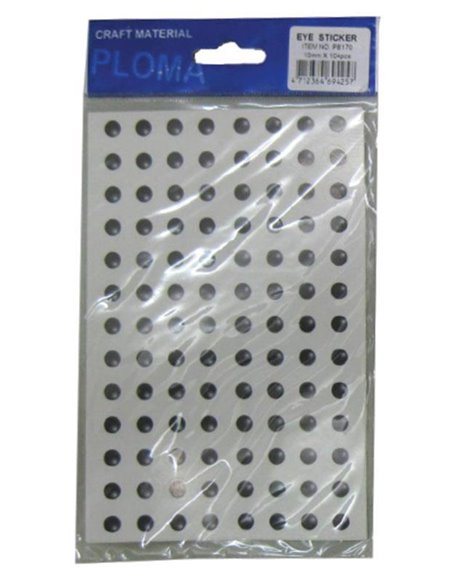 Μάτια αυτοκόλλητα 10χιλ. σε καρτέλα 104 τεμάχια