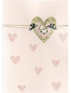 Κάρτα-προσκλητήριο με φάκελο "Καρδιά χρυσή" 13x18εκ.