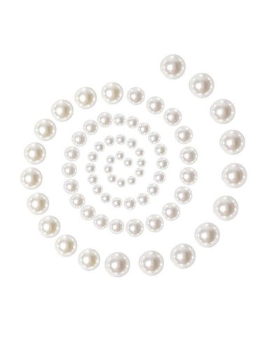 Πέρλες αυτοκόλλητες λευκές σε blister