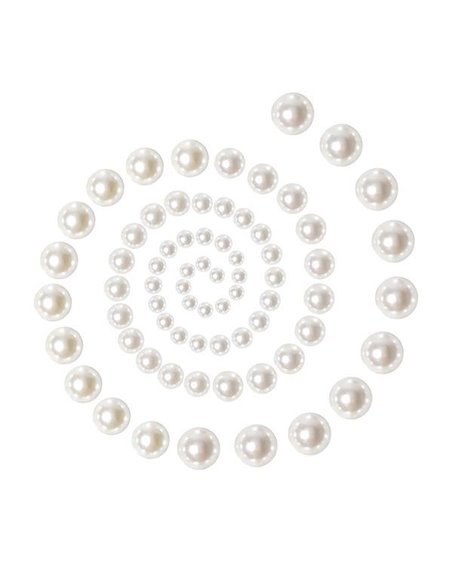 Πέρλες αυτοκόλλητες λευκές σε blister