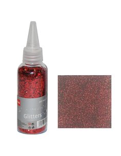 Glitter σκόνη 1/64'' σε μπουκάλι κόκκινο 40γρ.