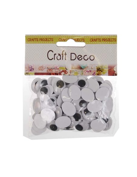 Μάτια αυτοκόλλητα οβαλ 18xιλx13χιλ. 100τεμ