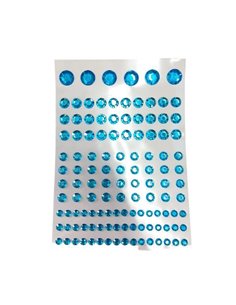 Στράς αυτοκόλλητα μπλε 130τεμ σε καρτέλα