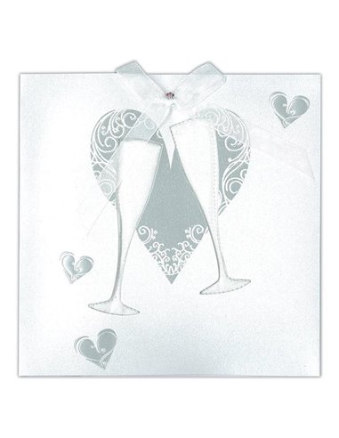 Κάρτα-προσκλητήριο με φάκελο "Ποτήρια" 13x18εκ.