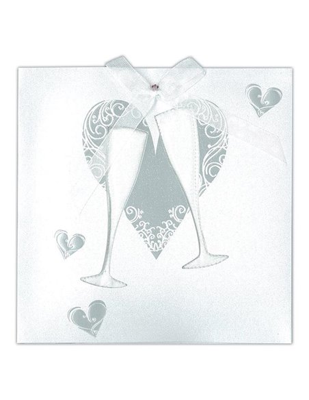 Κάρτα-προσκλητήριο με φάκελο "Ποτήρια" 13x18εκ.
