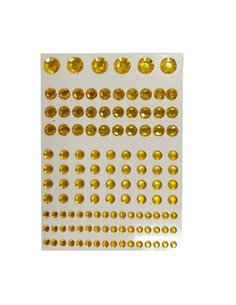 Στράς αυτοκόλλητα χρυσό 130τεμ σε καρτέλα