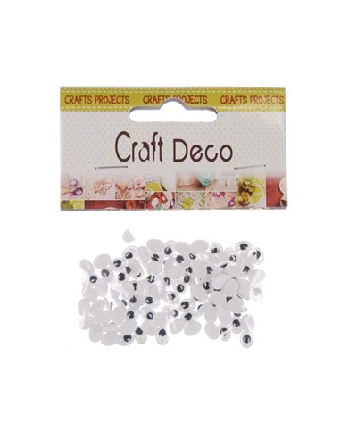 Μάτια αυτοκόλλητα οβαλ 7xιλχ5χιλ. 100τεμ