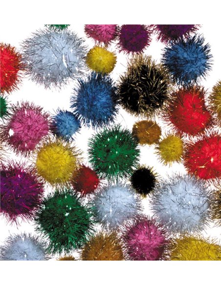 Πομ πον μεταλλιζέ 100τεμ. σε διάφορα χρώματα