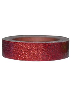Αυτοκόλλητη ταινία glitter 1,5εκ., 2μέτρα κόκκινη