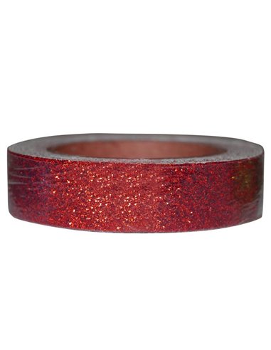 Αυτοκόλλητη ταινία glitter 1,5εκ., 2μέτρα κόκκινη