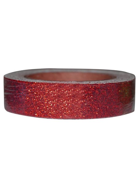 Αυτοκόλλητη ταινία glitter 1,5εκ., 2μέτρα κόκκινη