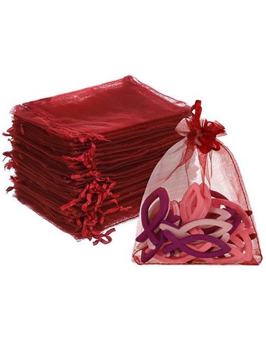 Πουγκιά οργαντέ κόκκινα 10x8εκ. 100τμχ