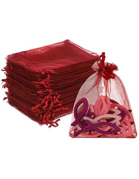 Πουγκιά οργαντέ κόκκινα 10x8εκ. 100τμχ