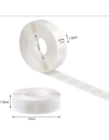 Αυτοκόλλητα στρόγγυλα διπλής όψης Ø1εκ. (100τεμ/ρολ)