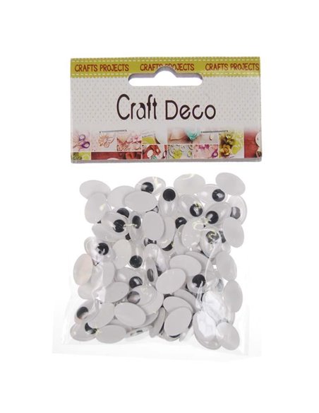 Μάτια αυτοκόλλητα οβάλ 12xιλ 100τεμ