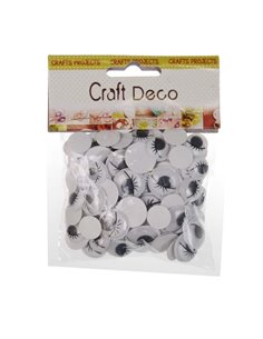 Αυτοκόλλητα μάτια με ματόκλαδα  στρόγγυλα 100τεμ.