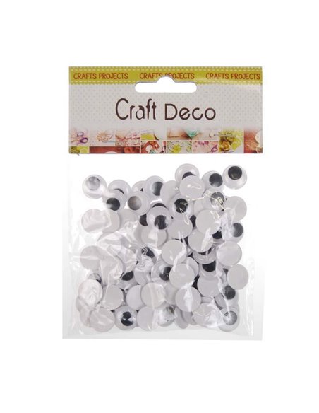 Μάτια αυτοκόλλητα στρόγγυλα 14xιλ. διαμ. 100τεμ