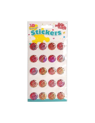 Αυτοκόλλητα λουλούδια ροζ ουράνιο τόξο 2εκ.