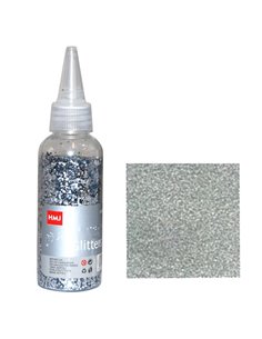 Glitter σκόνη 1/64'' σε μπουκάλι ασημί 40γρ.