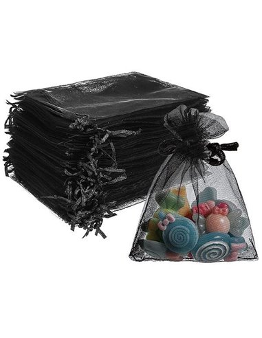 Πουγκιά οργαντέ μαύρο 10x8εκ. 100τμχ