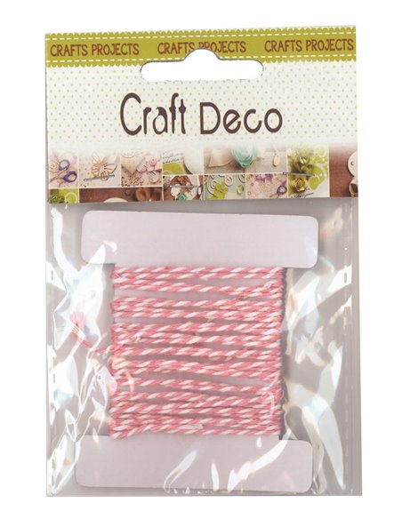 Kορδόνι δίχρωμο λευκό-ροζ 3 μέτρα