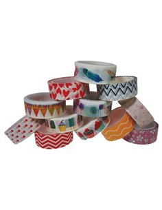 Αυτοκόλλητη χάρτινη ταινία σετ 4 τεμαχίων, 1,5εκ x 5μ. το καθένα, κοκτέιλ